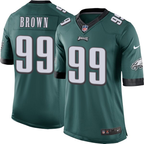 Men's Limited Jerome Brown Nike Jersey Midnight Green Home - #99 NFL Philadelphia Eagles